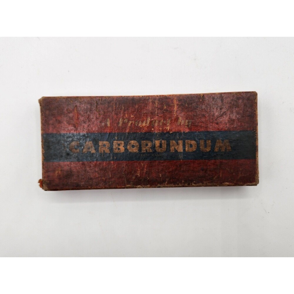 Vintage Carborundum Sharpening Wet Stone No. 111 SIC 5X2X1 Original Box